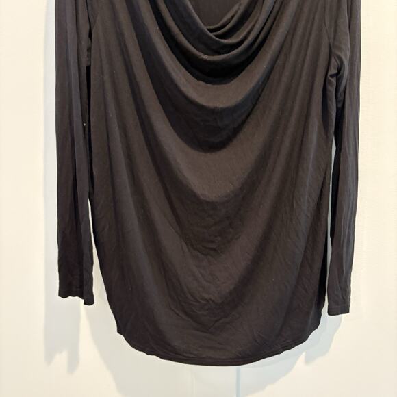 Jane Delancey Top Women Medium Black Tunic Stretch Drape Flowy Capsule Staple - Picture 4 of 13